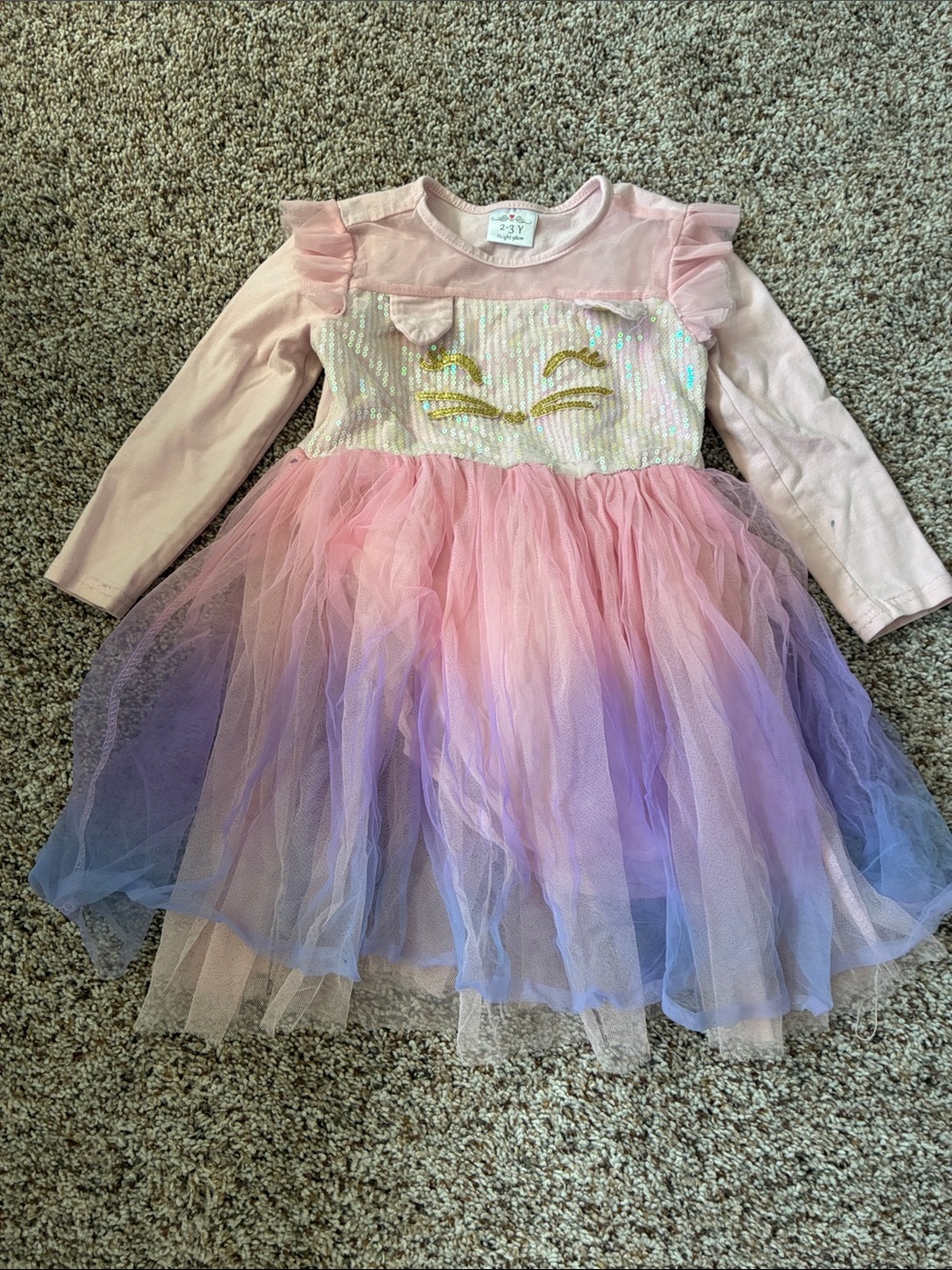 Unbranded Pink & Purple Unicorn Cat Tulle Kids Costume Dress